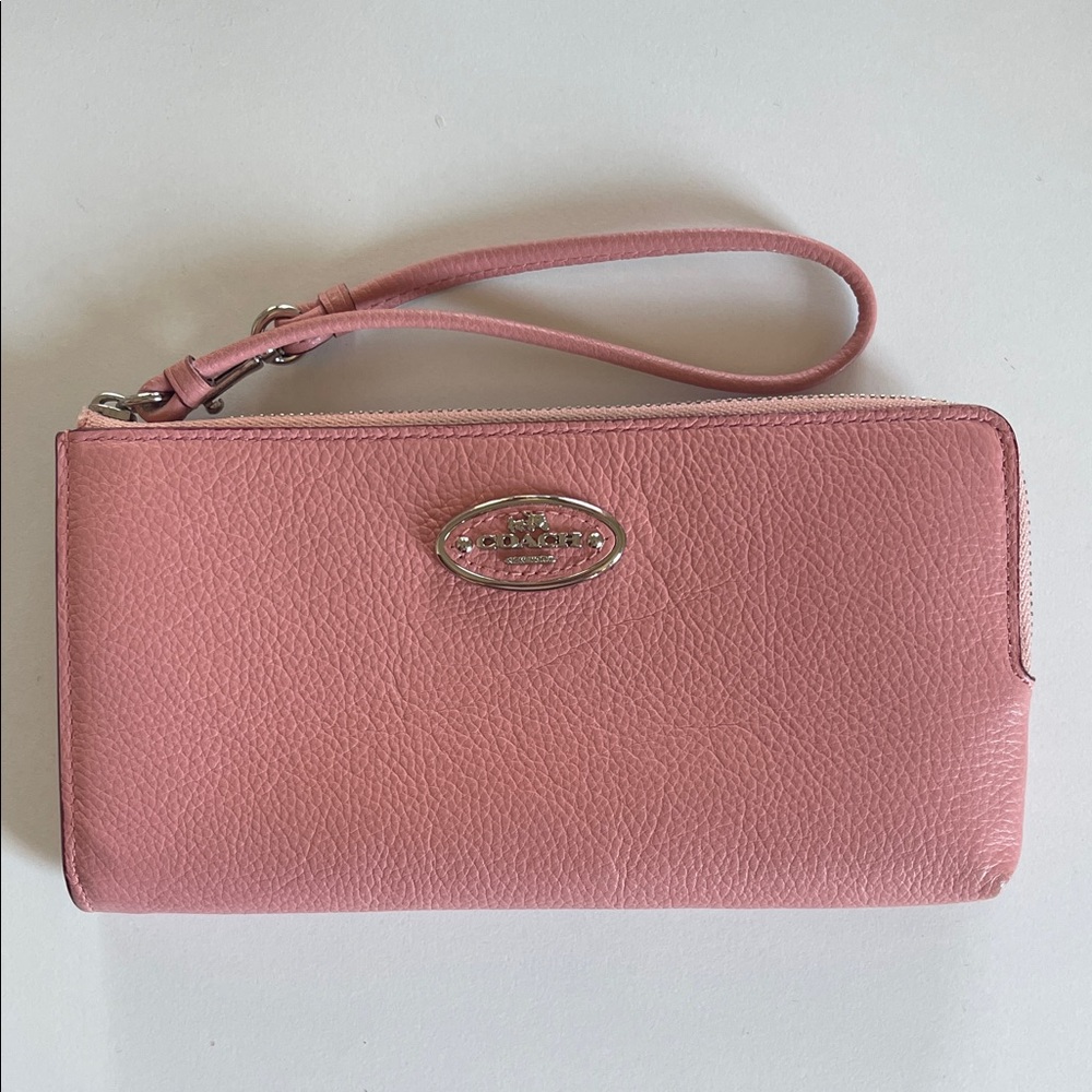 Coach Pink Leather Wristlet